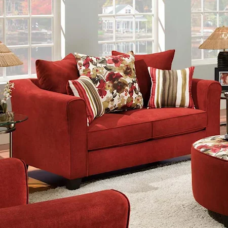 Casual Loveseat with Pillow Back